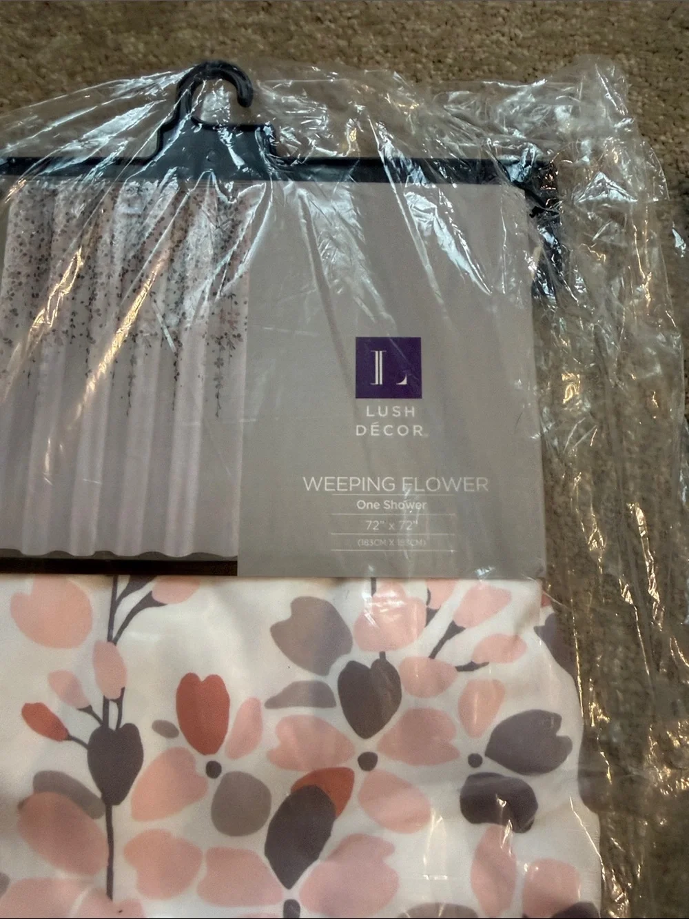 Lush Decor Pink Floral Shower Curtain - and Valance set weeping flowers